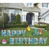 Happy Birthday Corrugated Plastic Yard Sign Phrase Set, 11in Letters, 10pc - Pokémon -Costume Party Decor Store 943703