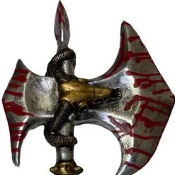 Bloody Silver Battle Axe, 31.5in - High-Density Foam Prop -Costume Party Decor Store 946103 02