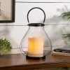 Schoolhouse LED Candle Metal & Glass Lantern, 8.25in X 10.25in -Costume Party Decor Store 947553