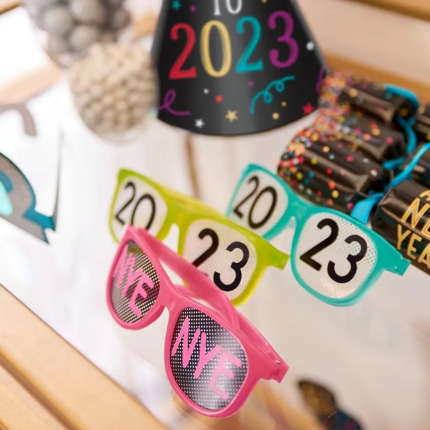 Multicolor New Year's Eve 2023 Plastic Glasses, 8ct 5 Multicolor New Year's Eve 2023 Plastic Glasses, 8ct - Image 3