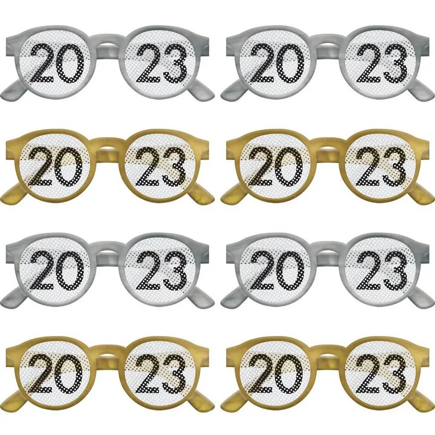 Gold & Silver 2023 Party Glasses, 8ct 3 Gold & Silver 2023 Party Glasses, 8ct