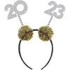 Metallic Silver & Gold 2023 Pom Pom Headbopper