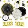 Black, Silver & Gold New Year's Eve 2023 Room Decorating Kit, 10pc -Costume Party Decor Store 949066