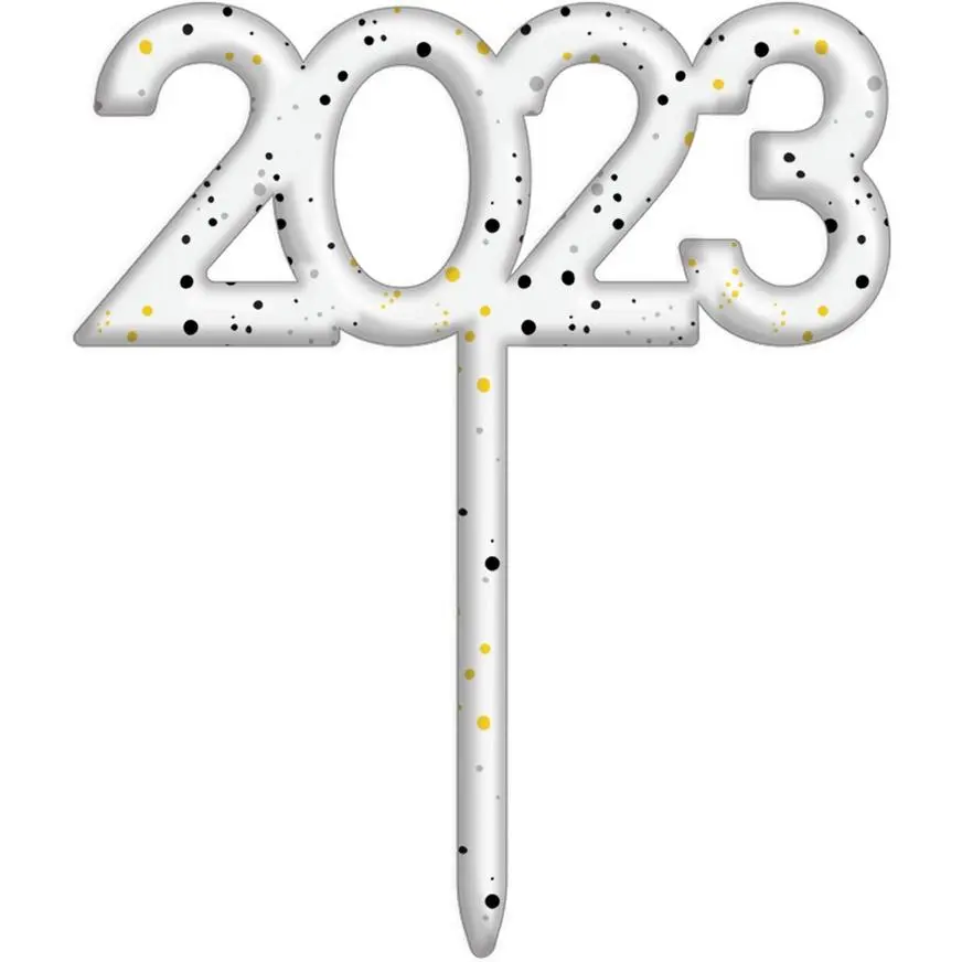 Glitter Black, Silver & Gold 2023 Acrylic Cake Topper 3 Glitter Black, Silver & Gold 2023 Acrylic Cake Topper