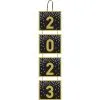Glitter 2023 Corrugated Cardboard Stacked Sign, 5ft - Black, Silver & Gold -Costume Party Decor Store 949829