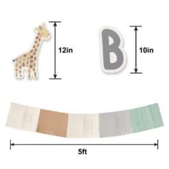 Hello Baby Soft Jungle Baby Shower Fringe Banner Backdrop With Cutouts, 5ft X 4.8ft -Costume Party Decor Store 951199 02