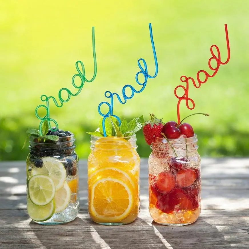 Graduation Plastic Silly Straws, 8.5in, 6ct 4 Graduation Plastic Silly Straws, 8.5in, 6ct - Image 2