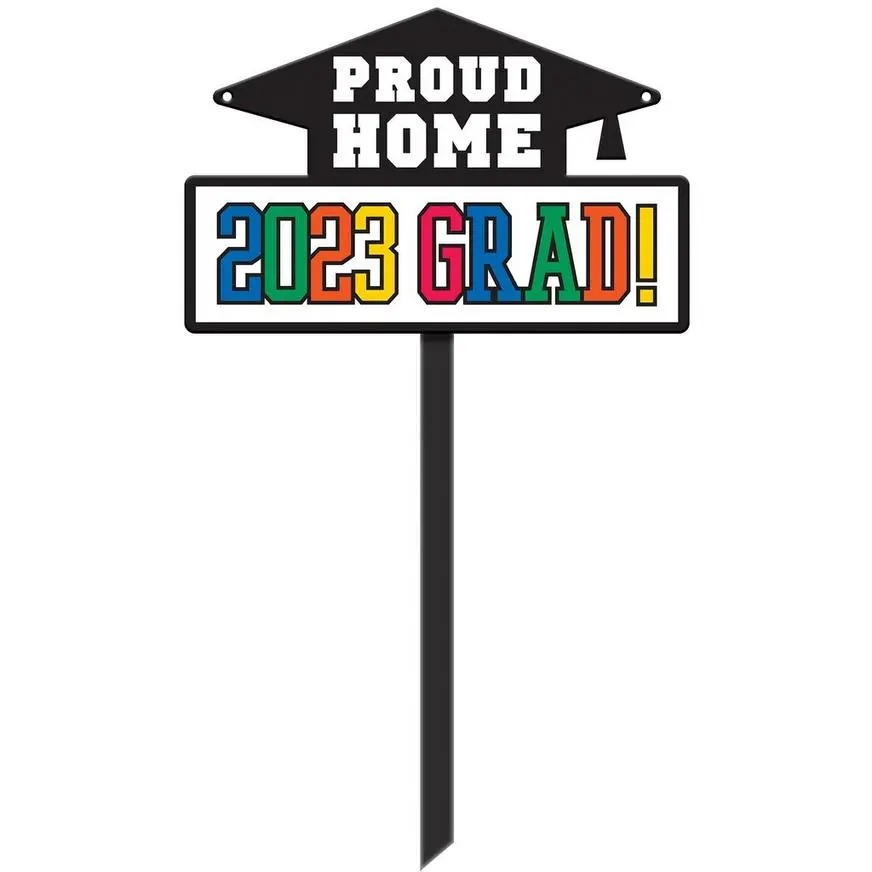 Proud Home 2023 Grad Plastic Yard Sign, 15in X 25in 3 Proud Home 2023 Grad Plastic Yard Sign, 15in X 25in