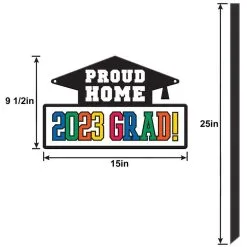 Proud Home 2023 Grad Plastic Yard Sign, 15in X 25in 7 Proud Home 2023 Grad Plastic Yard Sign, 15in X 25in -Costume Party Decor Store 953533 02