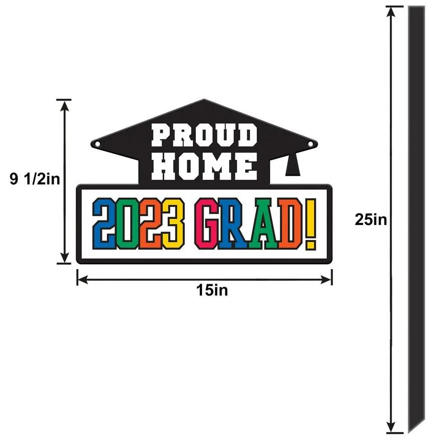 Proud Home 2023 Grad Plastic Yard Sign, 15in X 25in 5 Proud Home 2023 Grad Plastic Yard Sign, 15in X 25in - Image 3