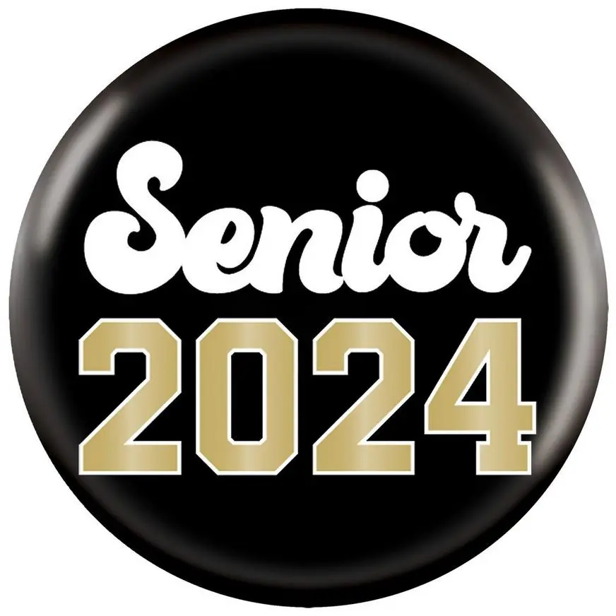 Metallic Gold Senior 2024 Graduation Buttons, 2in, 10ct 3 Metallic Gold Senior 2024 Graduation Buttons, 2in, 10ct