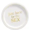 Metallic Just Here For The Sex Gender Reveal Paper Lunch Plates, 9in, 8ct -Costume Party Decor Store 954365