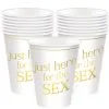 Metallic Just Here For The Sex Gender Reveal Paper Cups, 12oz, 20ct -Costume Party Decor Store 954366
