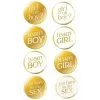 Metallic Gold Just Here For The Sex Gender Reveal Metal & Plastic Buttons, 2.5in, 10ct