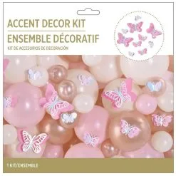 Iridescent Pink Butterfly Accent Décor Kit, 12pc -Costume Party Decor Store 954488 03