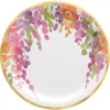 Water Floral Paper Dinner Plates, 10.5in, 8ct -Costume Party Decor Store 954681