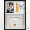 Black Congrats Grad 2023 Plastic Diploma, Photo & Tassel Frame, 13.5in X 18.5in -Costume Party Decor Store 954773