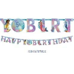 The Little Mermaid Add An Age Cardstock Birthday Banner Kit, 10ft - Movie 2023