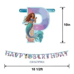 The Little Mermaid Add An Age Cardstock Birthday Banner Kit, 10ft - Movie 2023 -Costume Party Decor Store 960371 02