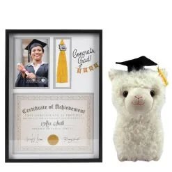 Diploma Frame & Llama Plush Graduation Gift Kit