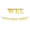 Metallic Gold Welcome Home Cardstock Letter Banner Kit, 4.5in Letters, 13pc -Costume Party Decor Store 971017