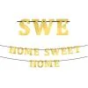 Metallic Gold Home Sweet Home Cardstock Letter Banner Kit, 4.5in Letters, 16pc -Costume Party Decor Store 971018