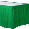 Festive Green Plastic Table Skirt, 21ft X 29in