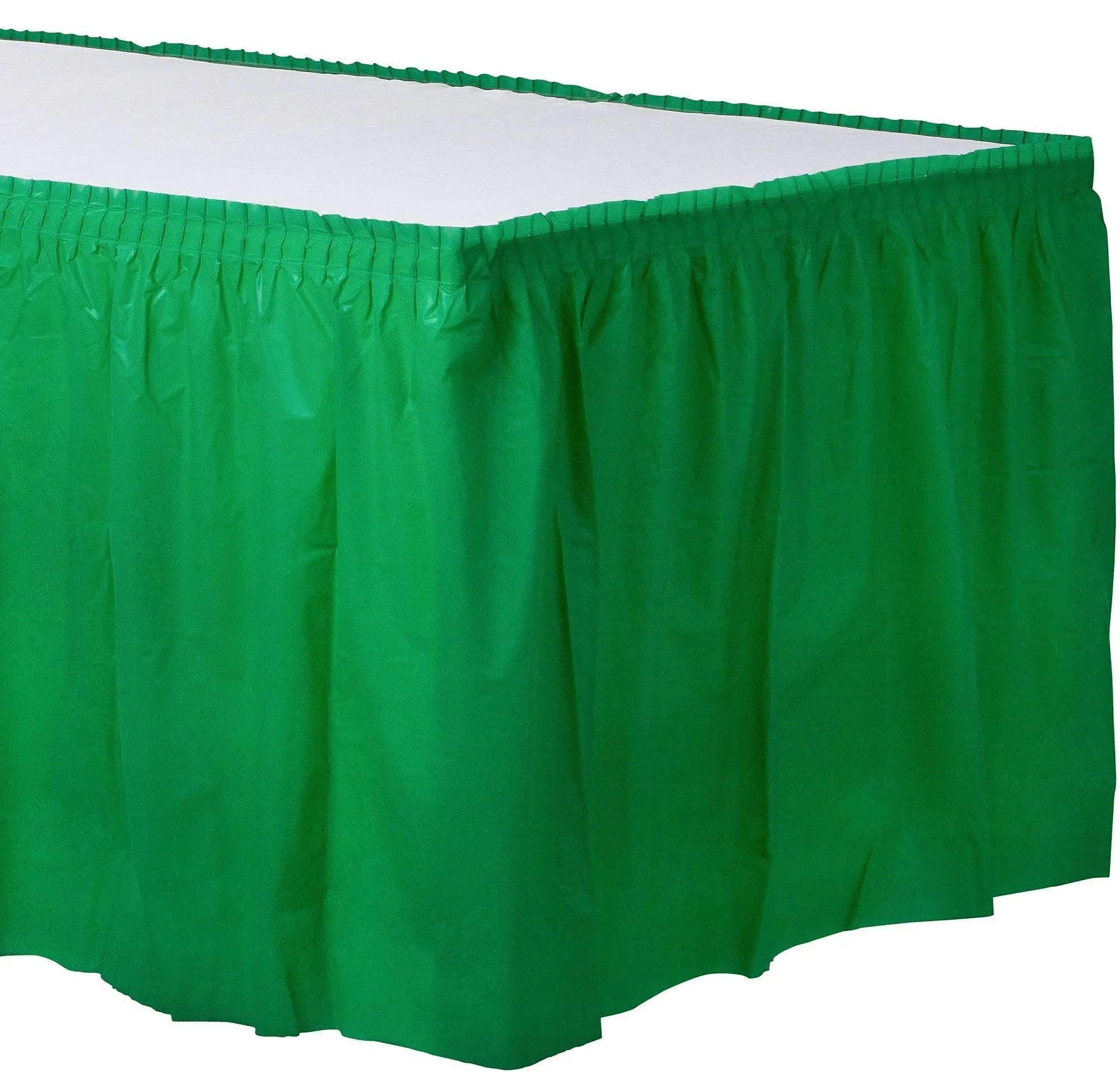Festive Green Plastic Table Skirt, 21ft X 29in 3 Festive Green Plastic Table Skirt, 21ft X 29in