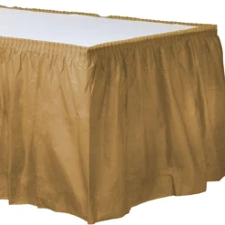 Gold Plastic Table Skirt, 21ft X 29in