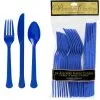 Royal Blue Premium Plastic Cutlery Set 24ct 1 Royal Blue Premium Plastic Cutlery Set 24ct -Costume Party Decor Store C113851 royal blue