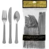 Silver Premium Plastic Cutlery Set 24ct
