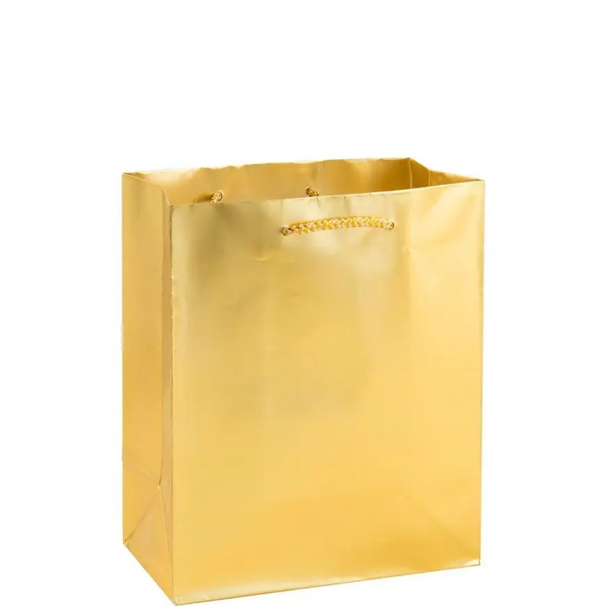Medium Glossy Gold Gift Bag 3 Medium Glossy Gold Gift Bag