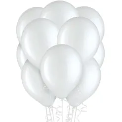 72ct, 12in, White Balloons