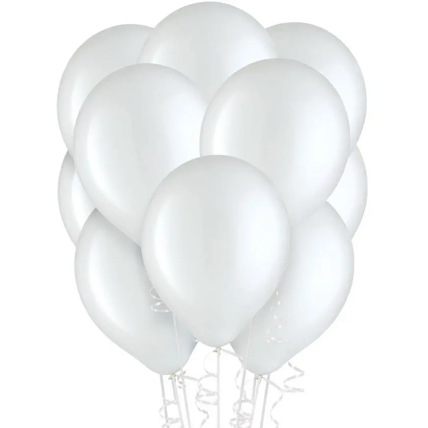 72ct, 12in, White Balloons 3 72ct, 12in, White Balloons