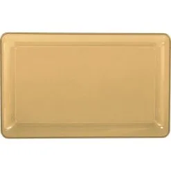 Gold Plastic Rectangular Platter