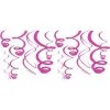 Bright Pink Swirl Decorations 12ct -Costume Party Decor Store C420747 hot pink