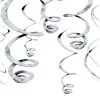 Silver Swirl Decorations 12ct 1 Silver Swirl Decorations 12ct -Costume Party Decor Store C420747 silver