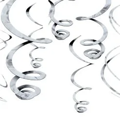 Silver Swirl Decorations 12ct