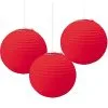 Red Paper Lanterns 3ct 2 Red Paper Lanterns 3ct -Costume Party Decor Store C420763 red
