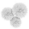 White Tissue Pom Poms 3ct 2 White Tissue Pom Poms 3ct -Costume Party Decor Store C420809 white