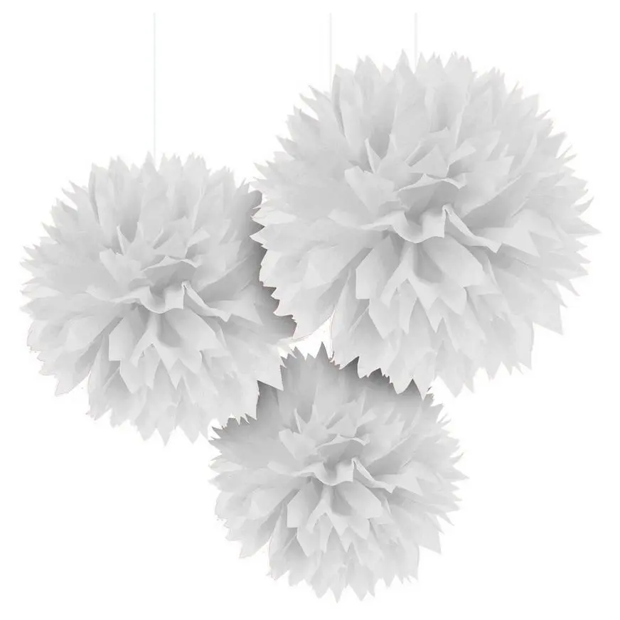 White Tissue Pom Poms 3ct 3 White Tissue Pom Poms 3ct