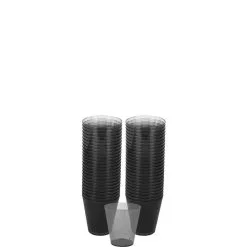 Black Plastic Shot Glasses, 2oz, 100ct