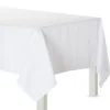 White Fabric Tablecloth 2 White Fabric Tablecloth -Costume Party Decor Store C440742 white