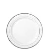 White Silver-Trimmed Premium Plastic Appetizer Plates 20ct -Costume Party Decor Store C461143 silver