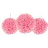 Rounded Pink Tissue Pom Poms 3ct -Costume Party Decor Store C470822 pink
