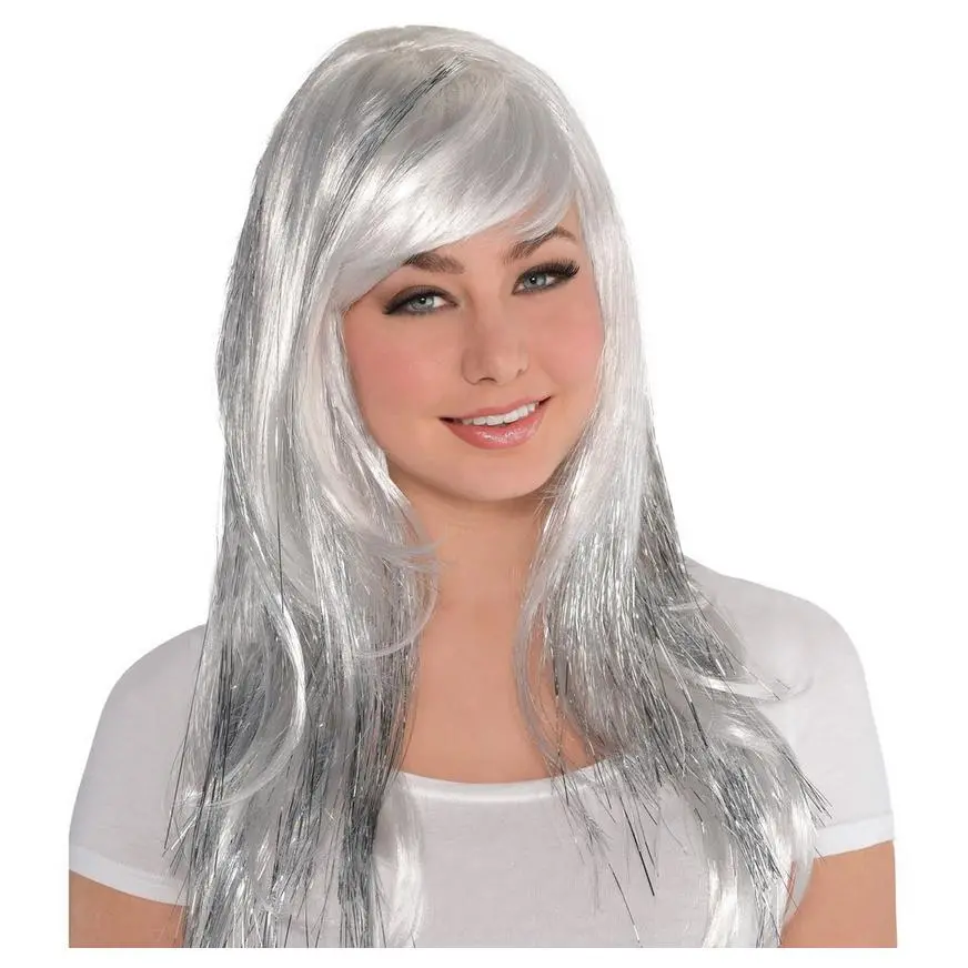 Glamorous Long Silver Wig 3 Glamorous Long Silver Wig