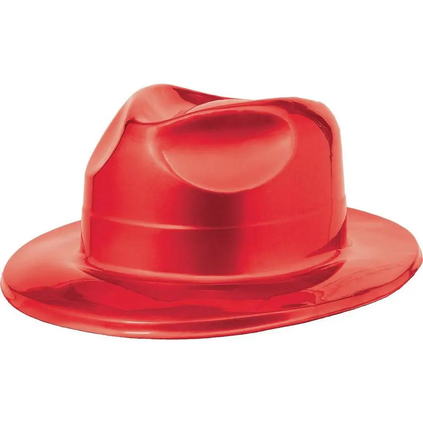 Red Plastic Fedora 3 Red Plastic Fedora