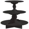 Black 3-Tiered Cardboard Cupcake Stand, 11.5in X 14.25in 2 Black 3-Tiered Cardboard Cupcake Stand, 11.5in X 14.25in -Costume Party Decor Store C609058 black
