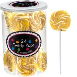 Gold Swirly Lollipops 24pc