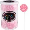 Pink Swirly Lollipops 24pc
